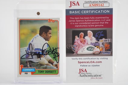 Tony Dorsett No. 33 Autographed Trading Card Dallas Cowboys w/COA