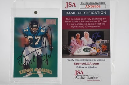 Keenan McCardell No. 87 Autographed Trading Card Jacksonville Jaguars w/COA