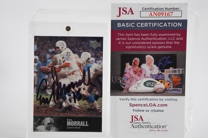 Earl Morrall No. 15 Miami Dolphins Autographed Trading Card w/COA