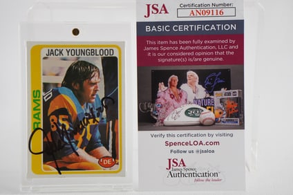 Jack Youngblood No. 85 Autographed Trading Card Los Angeles Rams w/COA