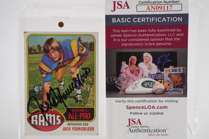 Jack Youngblood No. 85 Autographed Trading Card Los Angeles Rams w/COA
