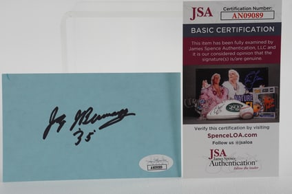 Jay Berwanger No. 35 Autographed Signature Index Card Original Winner of Heisman Trophy w/COA