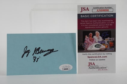 Jay Berwanger No. 35 Autographed Signature Index Card Original Winner of Heisman Trophy w/COA