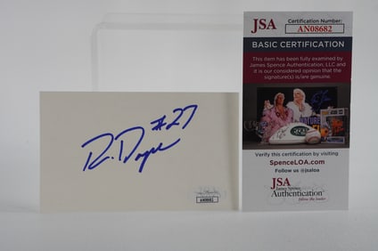 Ron Dayne No. 27 Autographed Signature Index Card w/COA