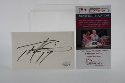 Tee Martin No. 17 Autographed Signature Index Card Tennessee Volunteers w/COA