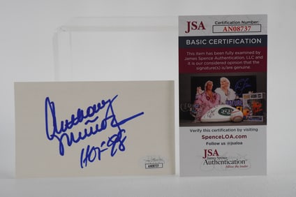 Anthony Muñoz Autographed Signature Index Card w/COA