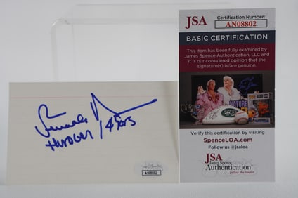 Renaldo Nehemiah No. 83 Autographed Signature Index Card San Francisco 49ers w/COA