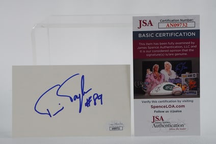 Travis Taylor No. 89 Autographed Signature Index Card w/COA