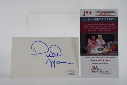 Peter Warrick Jr. Autographed Signature Index Card w/COA