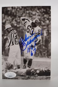 Chuck Bednarik No. 60 Autographed 4 x 6 B&W Photo Philadelphia Eagles w/COA