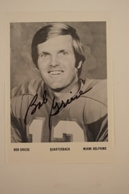 Bob Griese No. 12 AUTOGRAPHED 5 x 7 B & W Photo Miami Dolphins w/COA