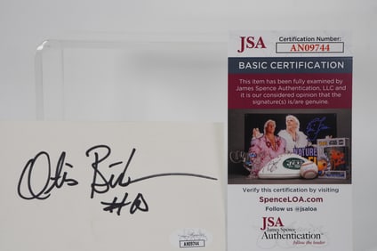 Otis Birdsong No. 10 Autographed Signature Index Card w/COA