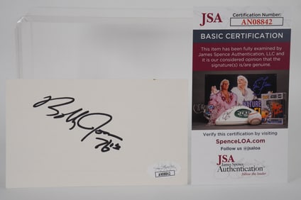 Bobby Jones No. 24 Autographed Signature Index Card Philadelphia 76ers w/COA