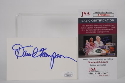 Dave Thompson Hall of Fame Autographed Signature Index Card w/COA