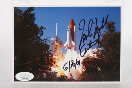 Mike Mullane, AUTOGRAPHED Postcard, Astronaut JSA Hologram Sticker
