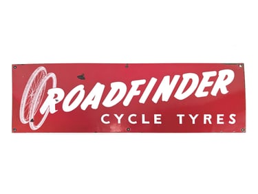 Roadfinder Cycle Tyres Porcelain Advertising Sign