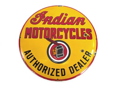 Indian Motorcycles Authorized Dealer Advertising Sign