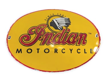 Indian Motorcycle Oval Advertising Sign 27.5"