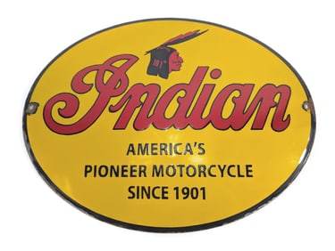Indian America's Pioneer Motorcycle Sign
