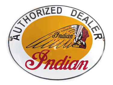 Indian Authorized Dealer Porcelain Sign