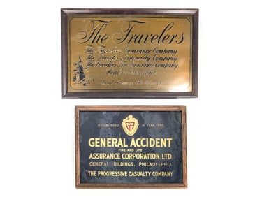Pair of Insurance Advertising Signs