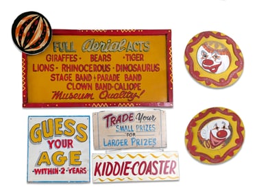 6 Carnival Wood Advertising Display Signs