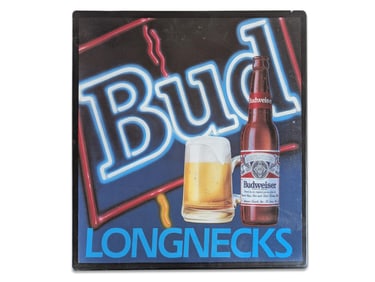 Budweiser Longnecks Light-Up Advertising Display Sign Works