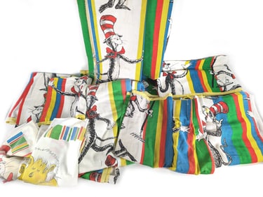 Dr. Seuss Vintage Child's Curtains and Blanket Lot