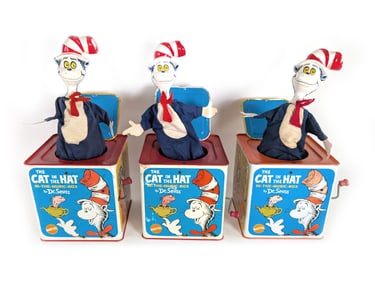 3 Mattel Cat in the Hat Jack-in-the-Box Toys Working