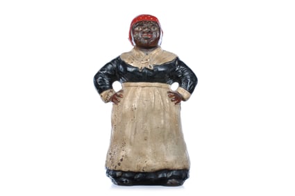 Hubley ca.1940s #337 Cast Iron Southern Mammy Aunt Jemima Doorstop