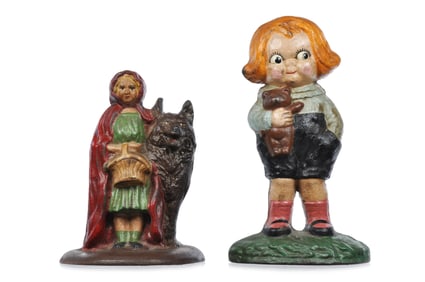 Albany Foundry ca. 1925 #94 Cast Iron Red Riding Hood Hubley #46 Bobby Blake Doorstop