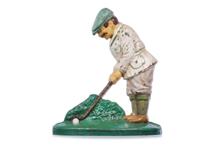 Hubley #34 Cast Iron Man Golfing Doorstop