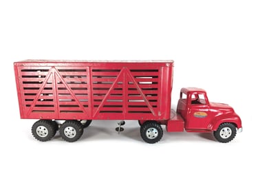 1950's Pressed Steel Tonka Livestock Truck & Trailer