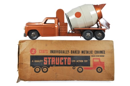 Structo Pressed Steel #700 Ready-Mix Concrete Mixing Truck Boxed in Copper Color