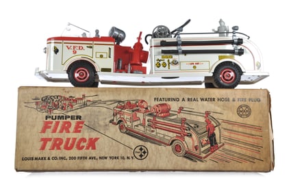 Mint Marx Pressed No. 2642 Pumper Fire Truck in Box