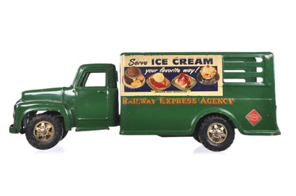 Buddy L Pressed Steel No. 3753P Railway Express Milk & Ice Cream Delivery Truck