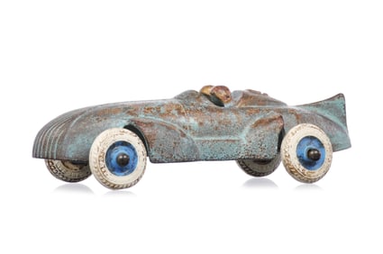 Arcade 1930s Cast Iron No. 1440 Racer in Light Blue