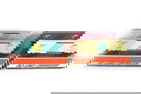 Lionel Box Cars 6464-510 6464 6464-515 6464-350 Boxes: Lionel: 6464-510 | 6464 Western Pacific Boxcar | 6464-515 | 6464-350 | All cars are in very good shape | Some boxes have some wear | Boxes 6464-515 & 6464-350 are reproduction boxes | End flaps are in