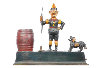 Hubley No. 828 Cast Iron Mechanical Trick Dog Bank