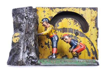 Shepard Hardware ca. 1892 Cast Iron Leap-Frog Mechnical Bank