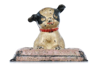 Hubley Cast Iron #32 Fido on Pillow Still Bank