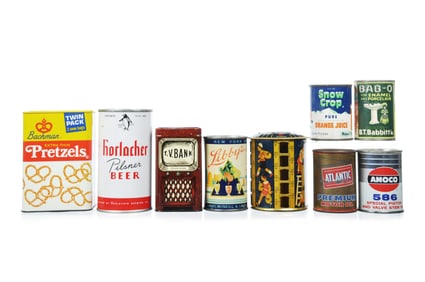 9 TinLitho Advertising Can Banks