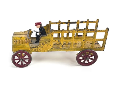 Rare Auto Dray by Kenton Toys in Yellow