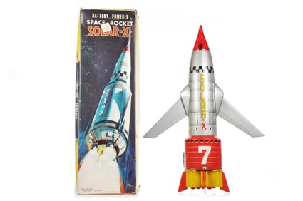 1960s Nomura T.N. Batt. Op. Space Rocket Solar-X Boxed