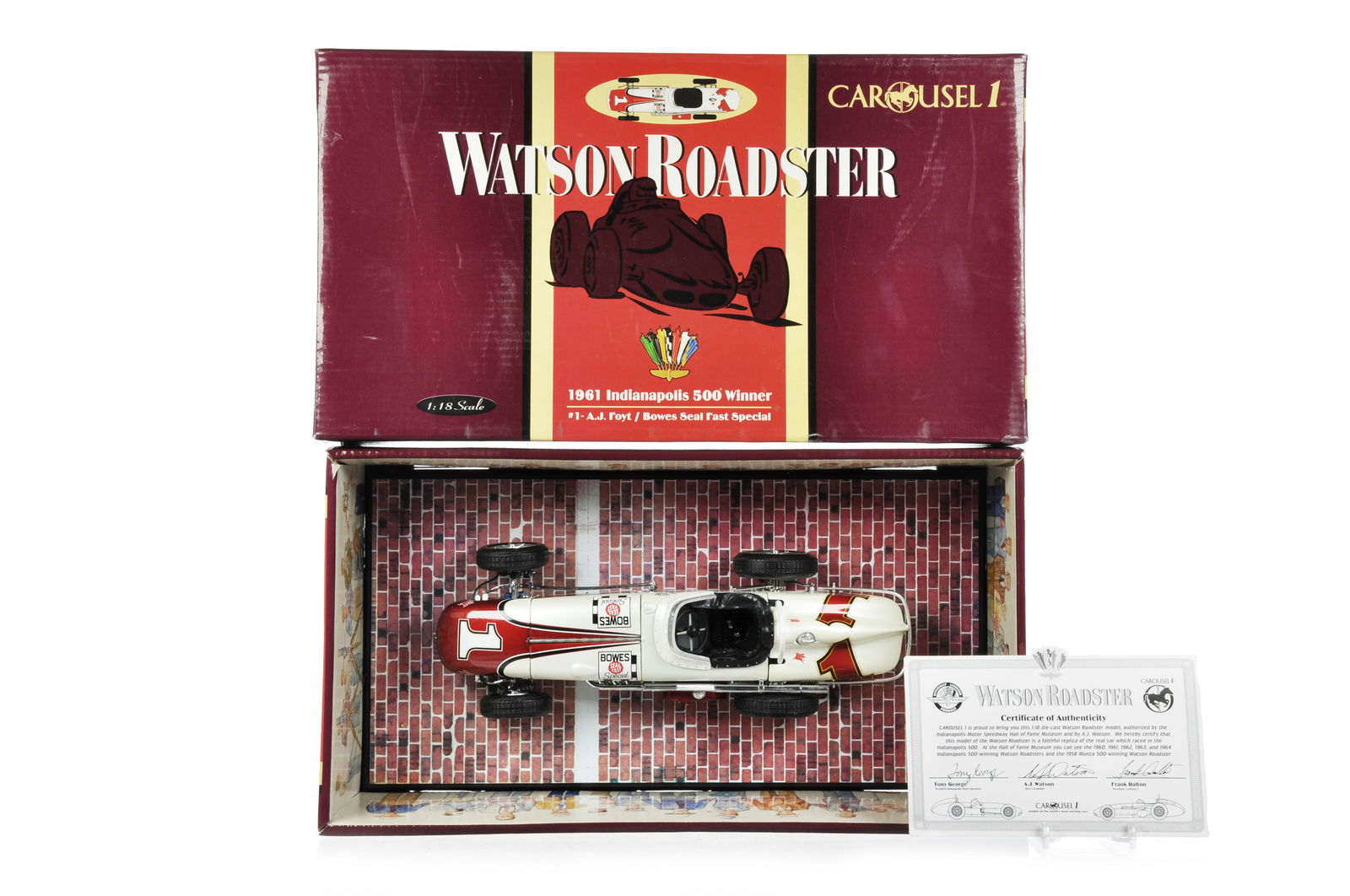 WATSON ROADSTER　ミニカー CAROUSEL 1 1/18 SCALE WATSON ROADSTER 1961 INDIANAPOLIS 500