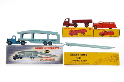 3 Boxed Dinky Vehicles Pullmore Transport, Mobilgas Truck, Lorry