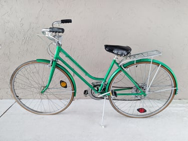 1970's Vintage Green Schwinn Suburban Bicycle Womans