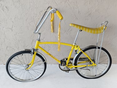 Vintage Yellow Schwinn Sting-Ray Fastback Banana Seat Bicycle Girls