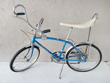 Vintage Blue Schwinn Ram's Horn Fastback Banana Seat Bicycle