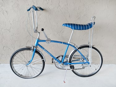 Vintage Blue Schwinn Sting-Ray Fastback Stik-Shift Bicycle